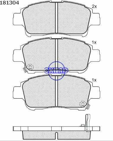 Pastilha de freio TOYOTA FMSI:D1534-7704 7704-D831,OEM:04465-52031,WVA23348/49/50,FDB1368,F1534